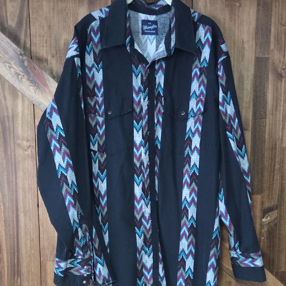 Wrangler Men's Multicolor Chevron Shirt Jacket